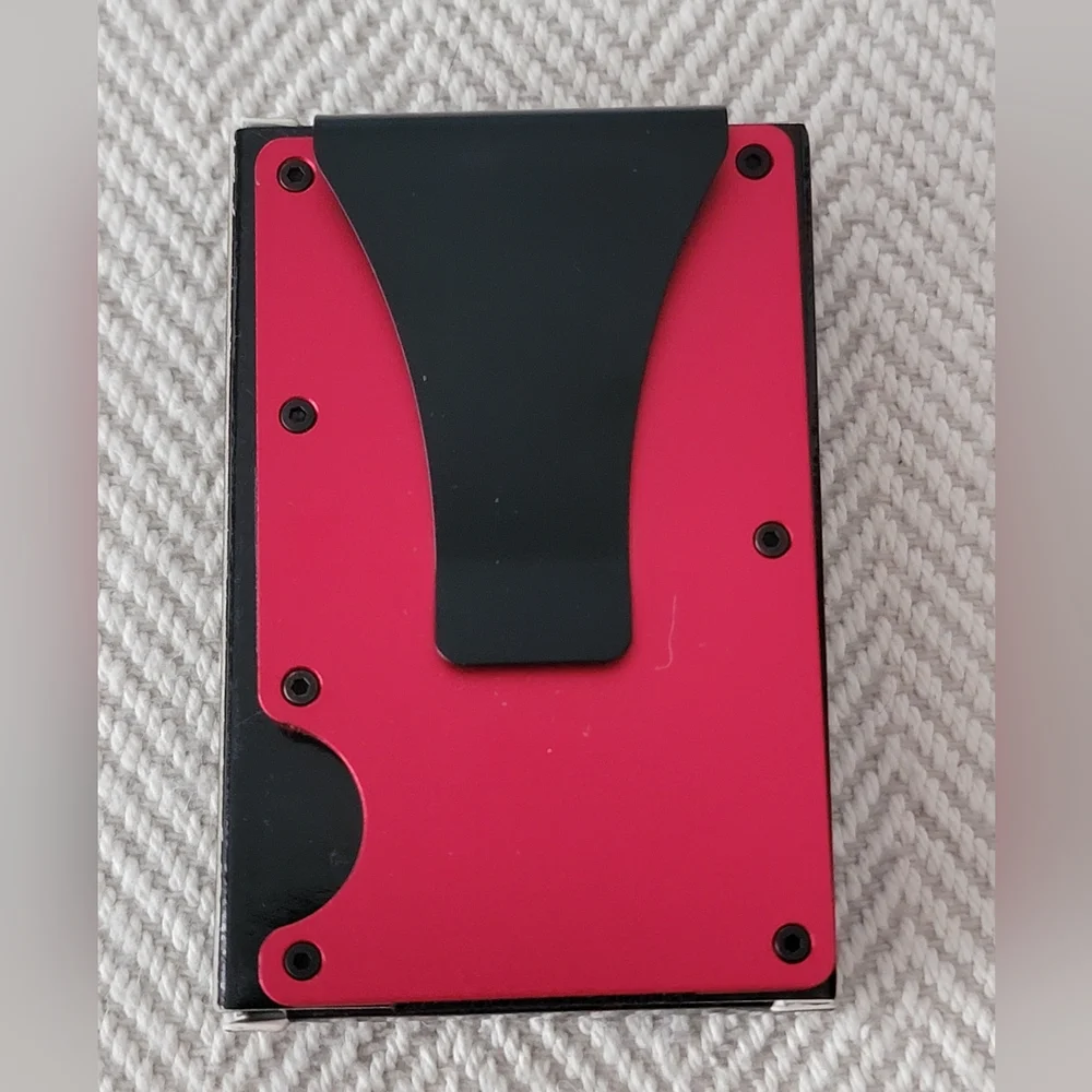 Spartan Flag Minimalist Card Wallet Anodized Aluminum RFID Block!